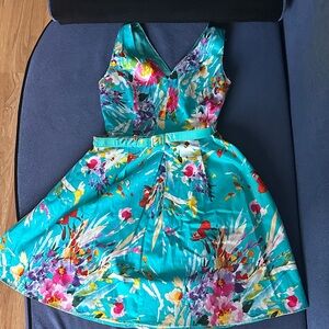 Ivanka Trump Turquoise and Pink Floral Dress
